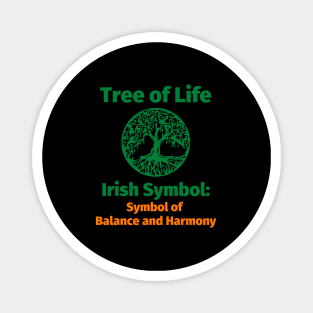 Tree of Life Irish Symbol: Symbol of Balance and Harmony Orange Magnet